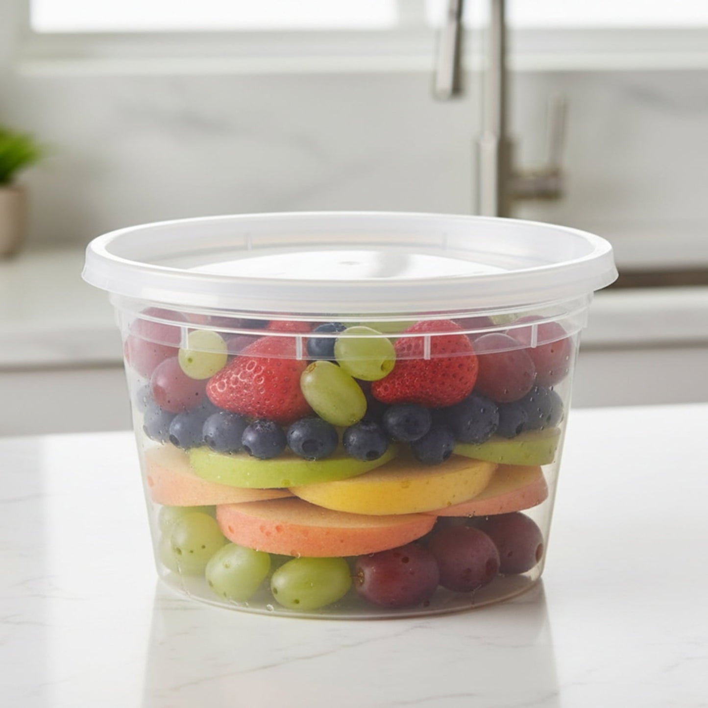 Deliciously Squishy 40 Piece 16oz Plastic Deli Container, Ideal Use for Meal Prep and Batch Cooking - Fun Food Fidget Cookie Squishable Toy Detail