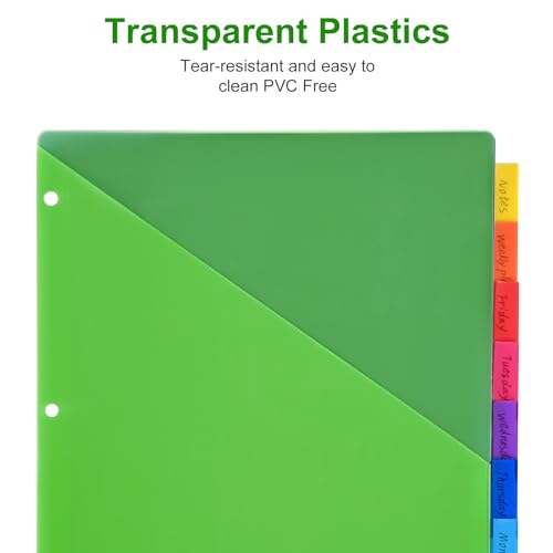 Modern 8-Tab Binder Dividers - Index Pockets Divider Collection