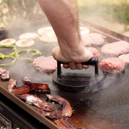 Modern Cuisinart 6.5" Cast Iron Smashed Burger Press, Round