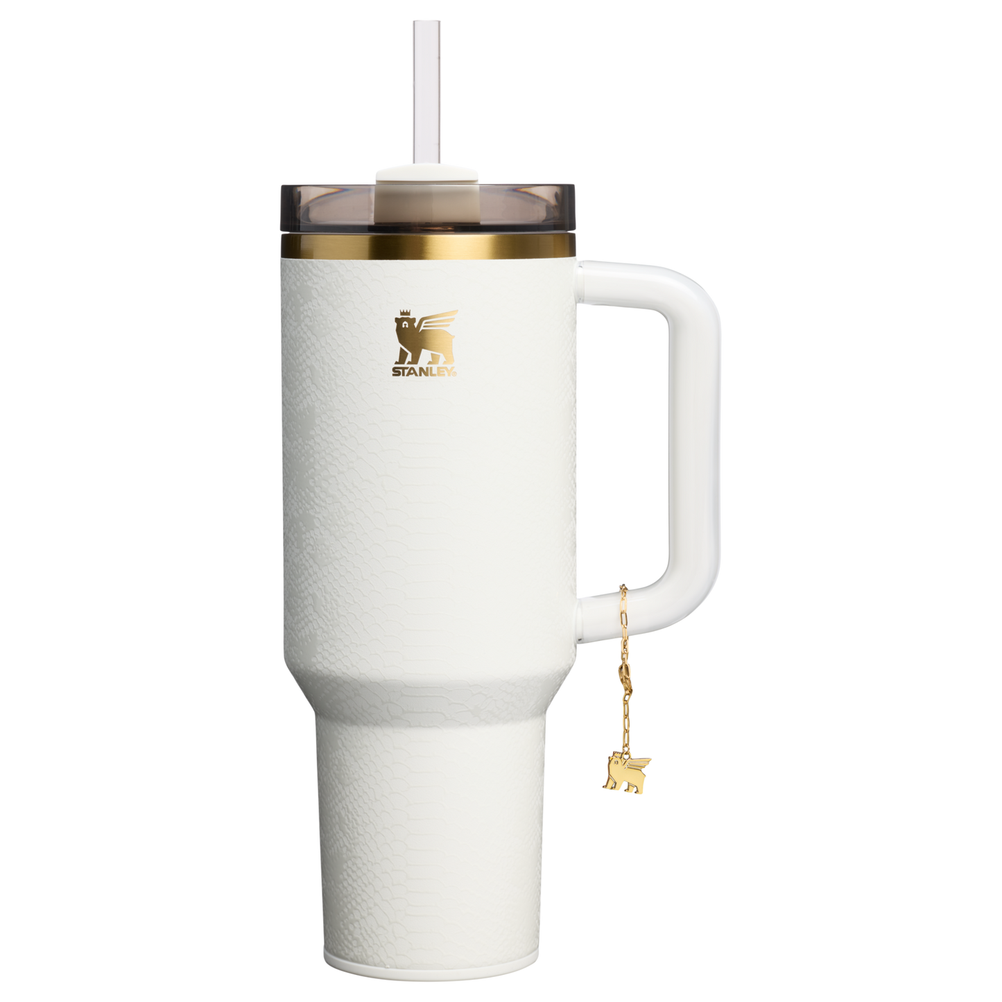 Car-Cup Friendly The Quencher Luxe H2.0 Flowstate Tumbler D170A - Premium Stainless Steel Straw Cup for All-Day Hydration - Pale Stone Snakeskin