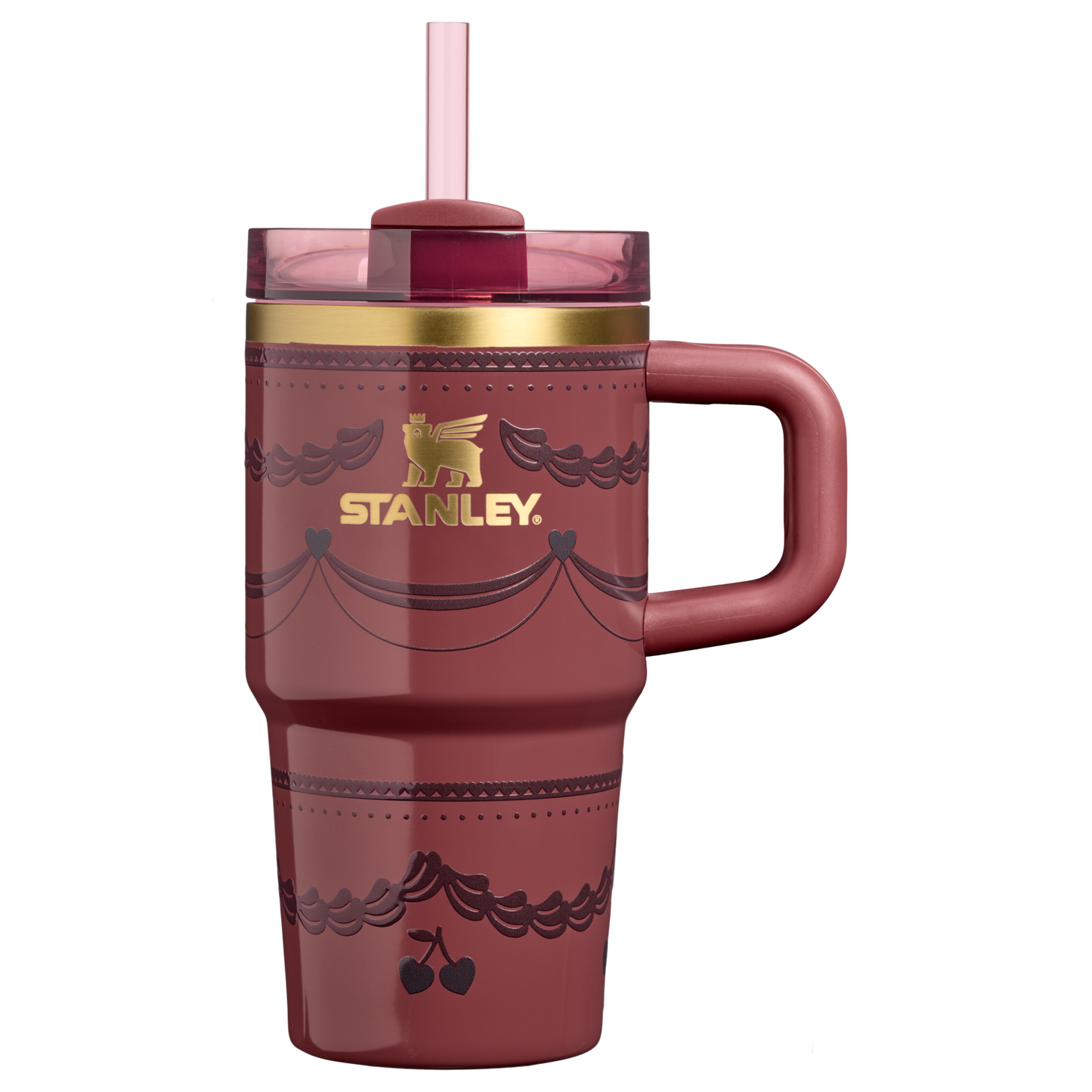 Double-Wall Vacuum The Valentine’s Day Quencher H2.0 Flowstate Tumbler D234X - Double-Wall Vacuum Insulated Travel Tumbler with Straw - Red Velvet Cake