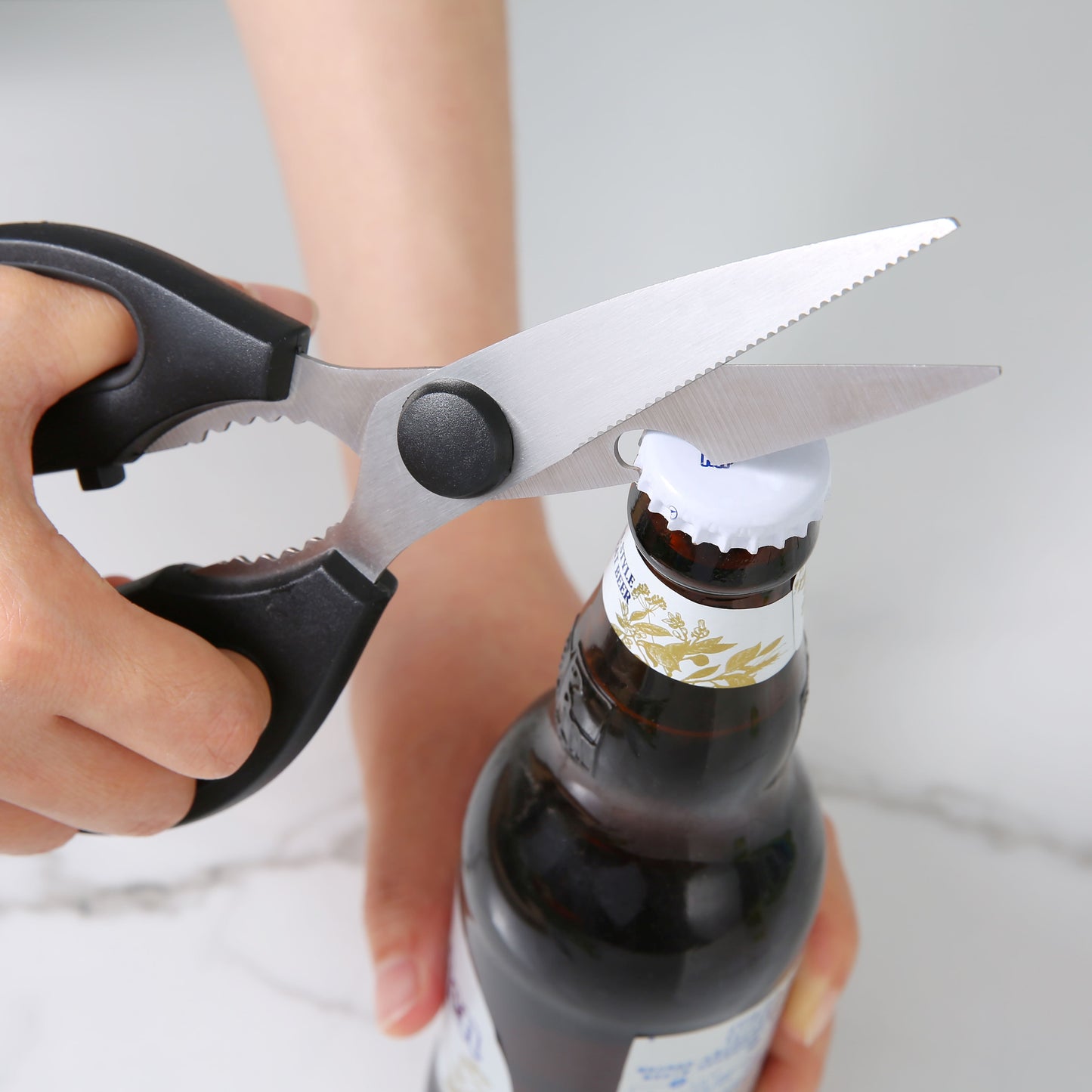 Multi-Functional Stainless Steel Multi-Purpose Kitchen Shears with Grip 1 Each - Multi-Functional Manual Food Chopper & Slicer Detail