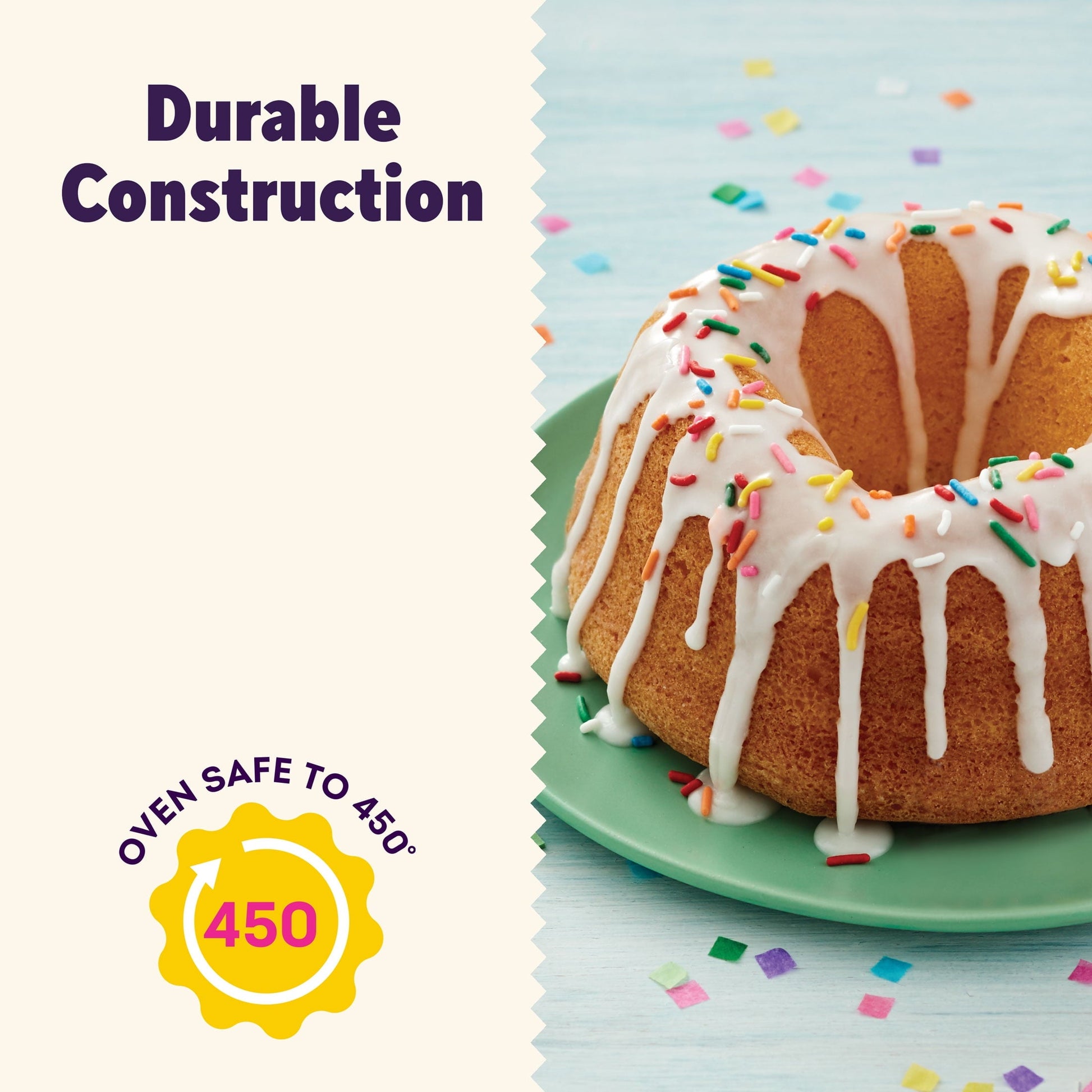 Innovative Everyday Non-Stick Bundt Cake Pan 9.51" Fluted Tube Baking Pan, Packaging May Vary - Premium Stainless Steel Garlic Presser & Peeler Detail