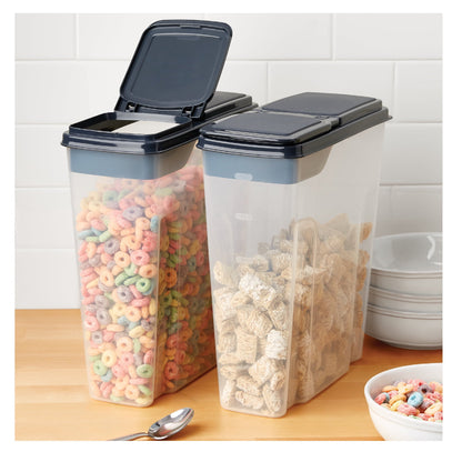 Whimsical Doughnut 2-Pack Plastic Cereal Keeper Storage Containers, Kitchen Pantry Organizer Canisters for Cereal and Dry Food... - Fun Food Fidget Cookie Squishable Toy Detail