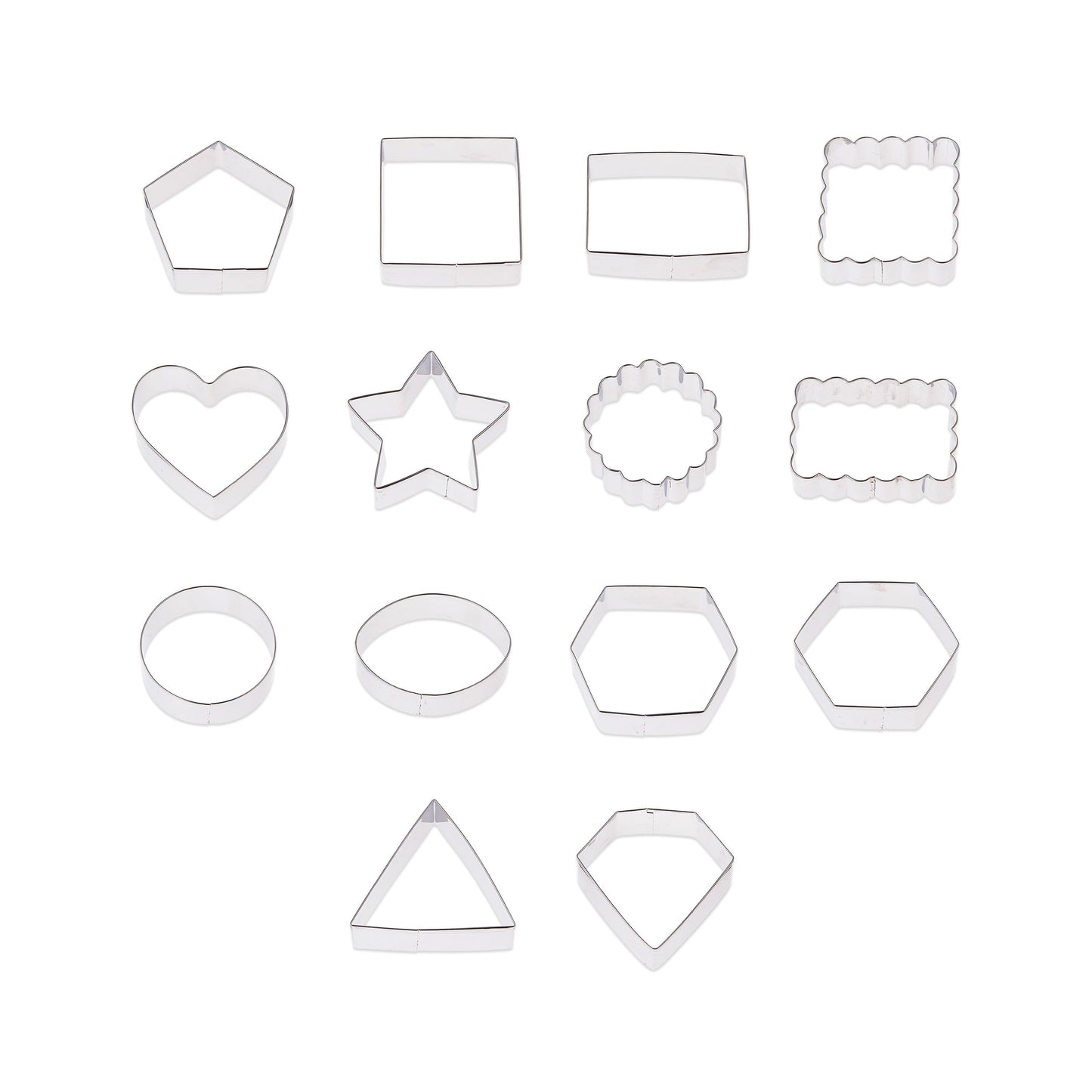 Time-Saving Metal Shaped Cookie Cutters Set, 14 Pieces - Innovative Kitchen Helper for Modern Cooking - Default Title