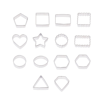 Time-Saving Metal Shaped Cookie Cutters Set, 14 Pieces - Innovative Kitchen Helper for Modern Cooking - Default Title