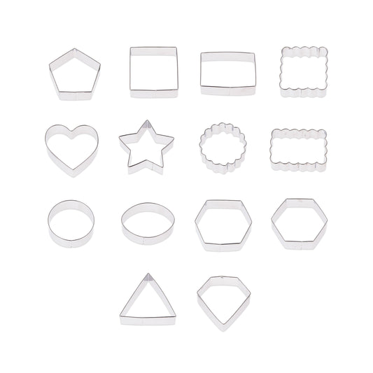 Time-Saving Metal Shaped Cookie Cutters Set, 14 Pieces - Innovative Kitchen Helper for Modern Cooking - Default Title
