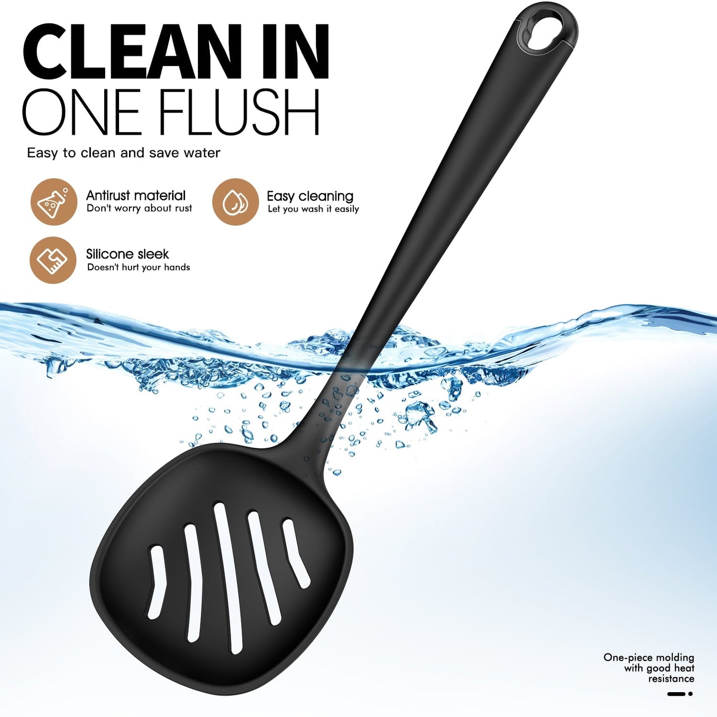 Chef-Quality Silicone Kitchen Utensils Set, 600°F Heat Resistant Silicone Cooking Utensils, Spatula, Spoon, Whisk, Tongs, Kitchen ... - High-Precision Culinary Tool for Baking & Cooking Detail