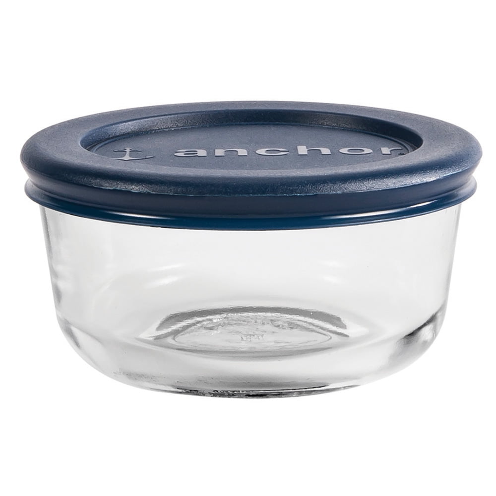 Whimsical Doughnut Glass Food Storage Containers with Lids, 1 Cup Round, Set of 4 - Playful Star & Heart Shaped Geometric NeeDoh Detail