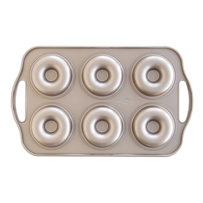 Premium Kitchen 6 Cavity Nonstick Steel Donut Pan - Premium Stainless Steel Garlic Presser & Peeler Detail