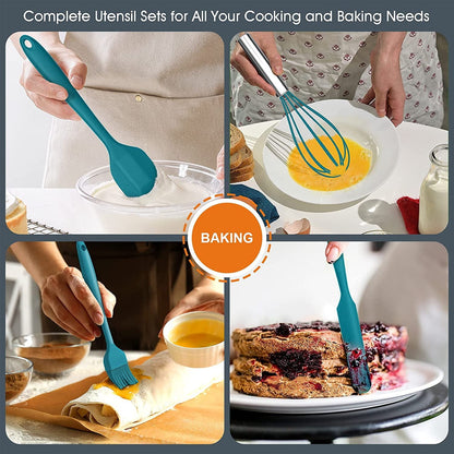 Heat-Resistant 15-Piece Kitchen Utensils Set, Silicone Cooking Utensils with Holder, Non-stick Cookware Friendly & Heat Resistant - ... - Premium Stainless Steel Cooking Utensil for Non-Stick Pots Detail