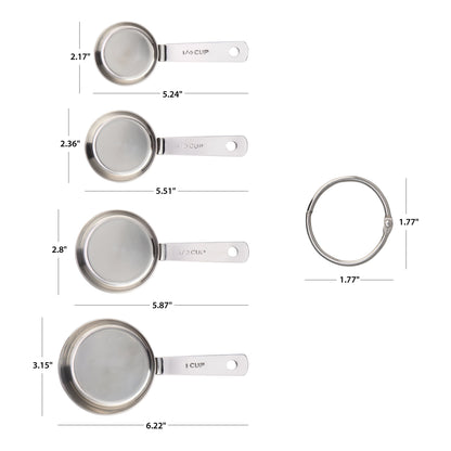 Premium Kitchen Kitchen Stainless Steel 4-Piece Nesting Measuring Cups - Premium Stainless Steel Garlic Presser & Peeler Detail