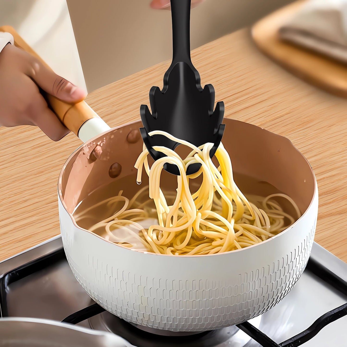 Heat-Resistant Silicone Cooking Utensils Set - 446°F Heat Resistant Kitchen Utensils,Turner Tongs,Spatula,Spoon,Brush,Whisk,Ki... - Premium Stainless Steel Cooking Utensil for Non-Stick Pots Detail
