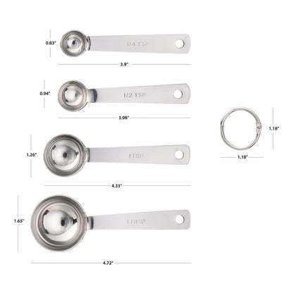 Innovative Kitchen Stainless Steel 4-Piece Nesting Measuring Spoons Set, Stainless Steel Finish - Kitchen Gadget Tool for Quick Food Prep Detail