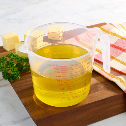 Time-Saving (12 pack) 4 Cup PP Plastic Measuring Cup, 32 oz, Clear - Premium Stainless Steel Garlic Presser & Peeler Detail