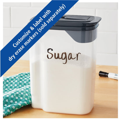 Sweet Treat Shaped 3.5 QT Plastic Food Dispenser, Clear with Gray Lid (1 Each) 7.5" L x 3.75" W x 9.25" H, Designed to Help wi... - Squishy Dohnut Sweet Treat Shaped Stress Toy Detail
