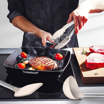 Durable Steel Silicone Cooking Utensils Set - Heat Resistant Silicone Kitchen Utensils for Cooking, Kitchen Utensil Spatula Set,BPA... - High-Precision Culinary Tool for Baking & Cooking Detail