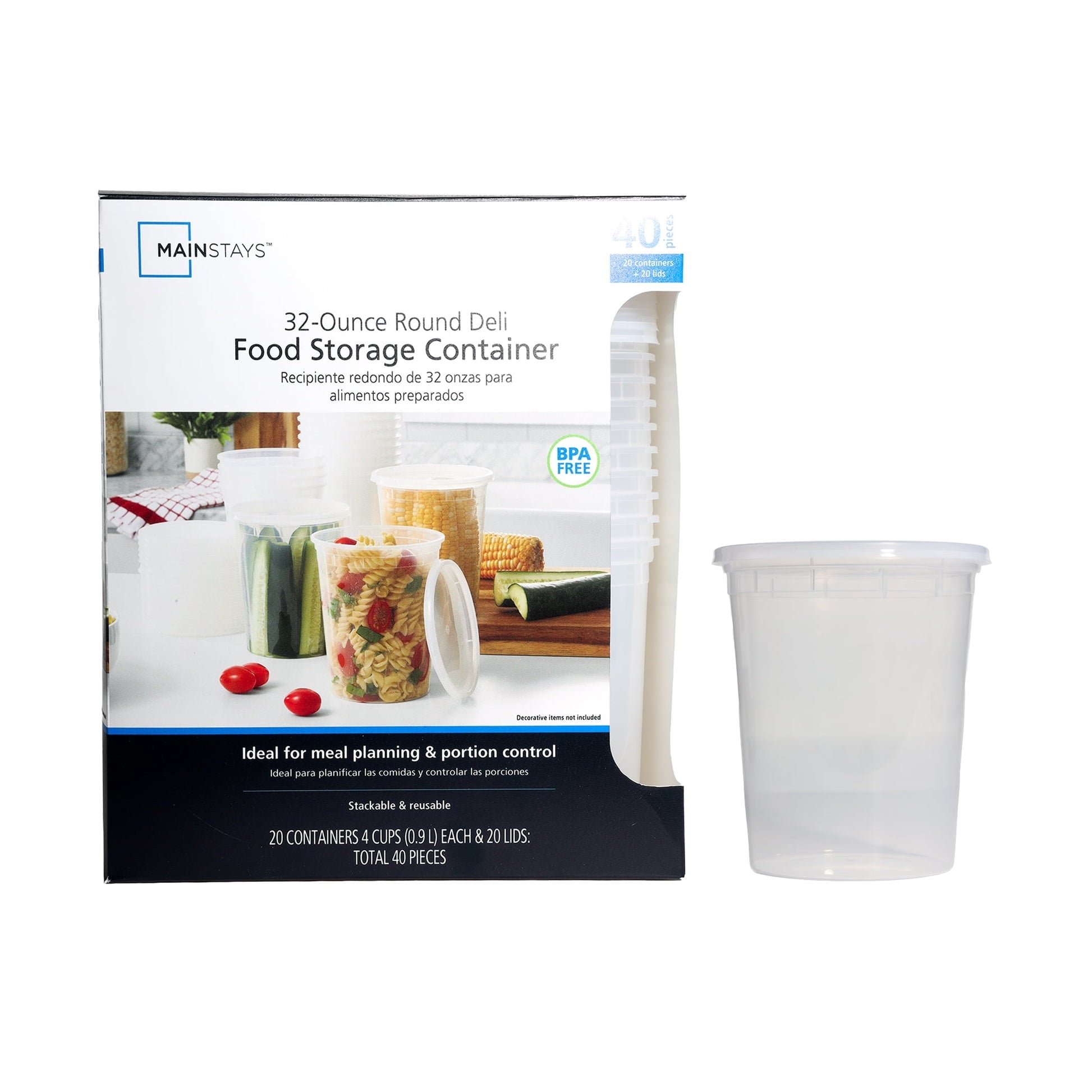 Playful Geometric 40 Piece 32oz Plastic Deli Container, Ideal Use for Meal Prep and Batch Cooking - Deliciously Soft Cupcake Sensory Glob - Default Title