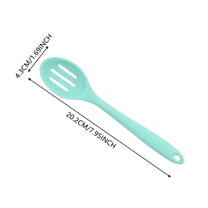 Premium Silicone Silicone Slotted Spoon, High Heat Resistant Silicone Cooking Spoon, 2Pcs Nonstick Silicone Mixing Spoon, Durable Kitc... - Durable Turner & Ladle Utensil Set for Home Chefs Detail