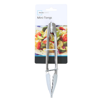 Durable Steel Stainless Steel and Silicone Mini Food Tongs Grey - Heavy Duty Stainless Steel Kitchen Shears Detail