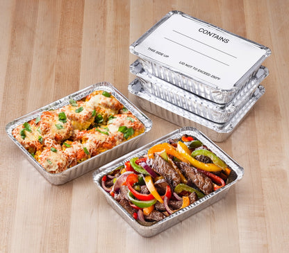 Fun Food Fidget Aluminum Meal Prep Pan with Lids, 5 Count - Playful Star & Heart Shaped Geometric NeeDoh Detail