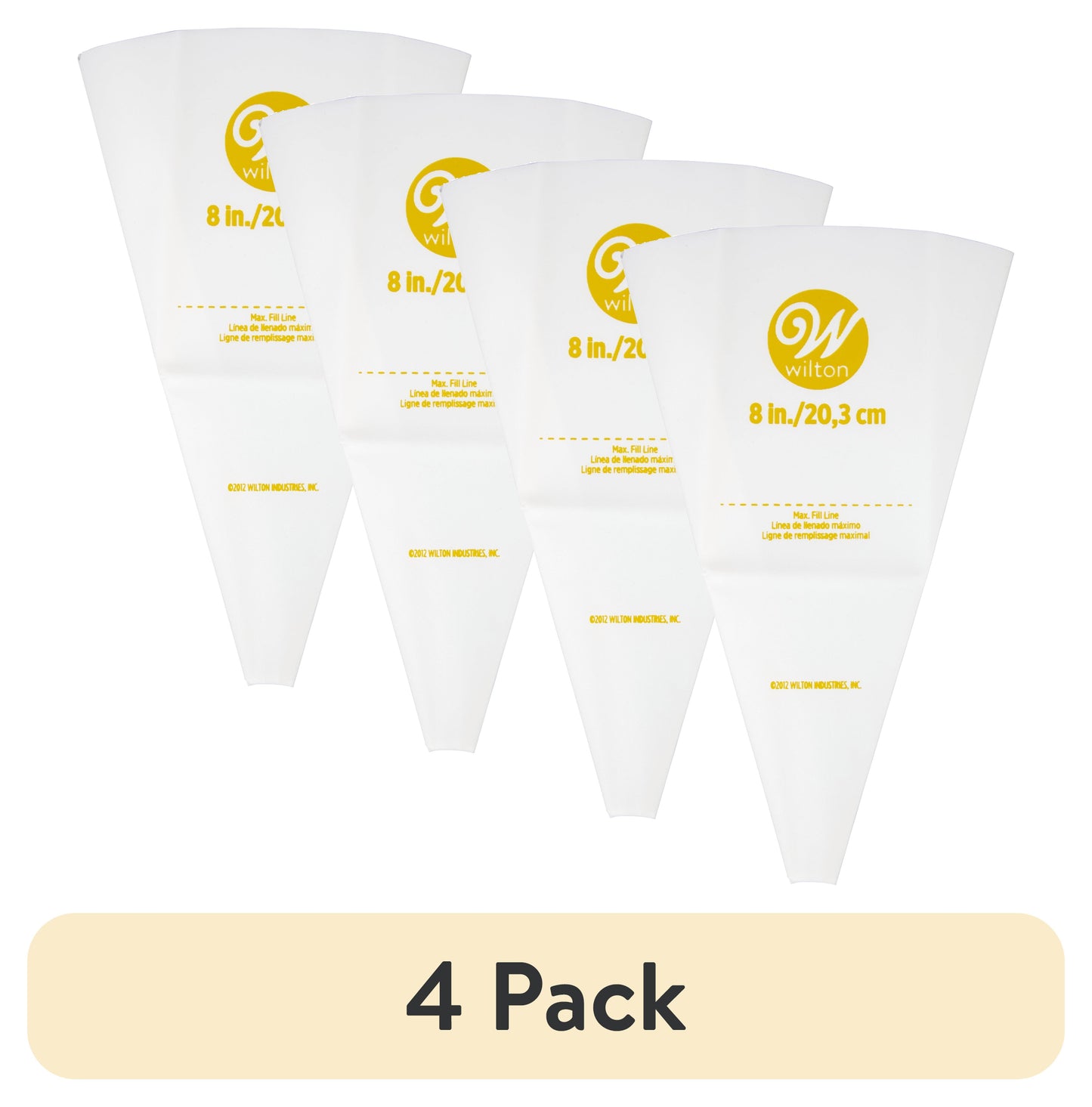 Premium Kitchen (4 pack) Reusable Featherweight Decorating Piping Bag, Plastic, 8-in. - Multi-Functional Manual Food Chopper & Slicer - Default Title