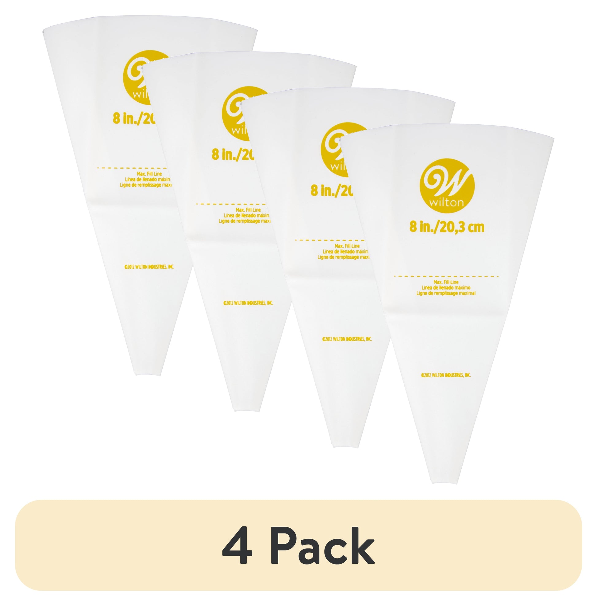 Premium Kitchen (4 pack) Reusable Featherweight Decorating Piping Bag, Plastic, 8-in. - Multi-Functional Manual Food Chopper & Slicer - Default Title