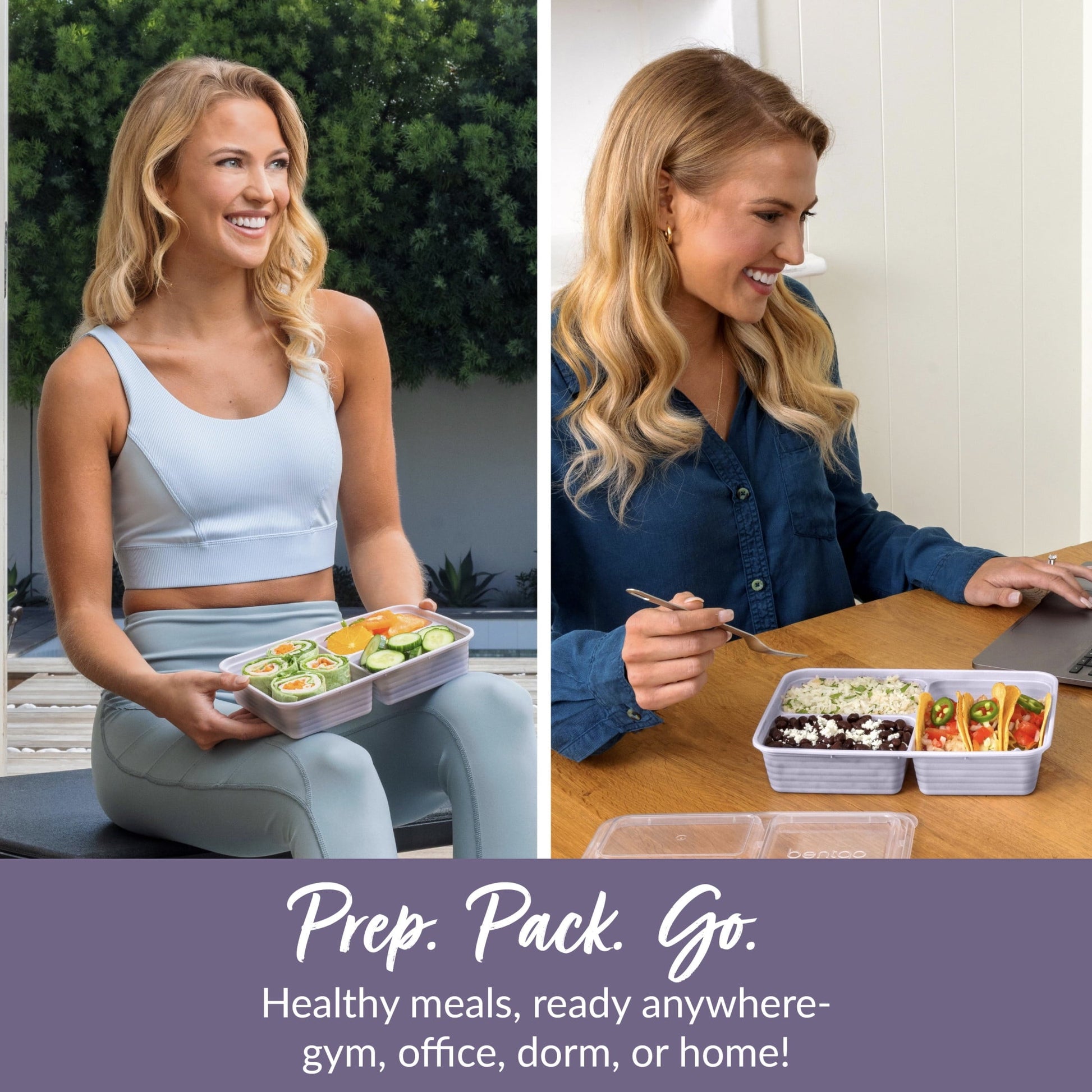 Playful Geometric 3-Compartment Meal Containers with Lids, PFAS & BPA Free Materials, Durable, Microwave, Freezer, & D... - Deliciously Soft Cupcake Sensory Glob Detail