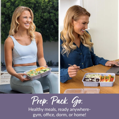 Playful Geometric 3-Compartment Meal Containers with Lids, PFAS & BPA Free Materials, Durable, Microwave, Freezer, & D... - Deliciously Soft Cupcake Sensory Glob Detail