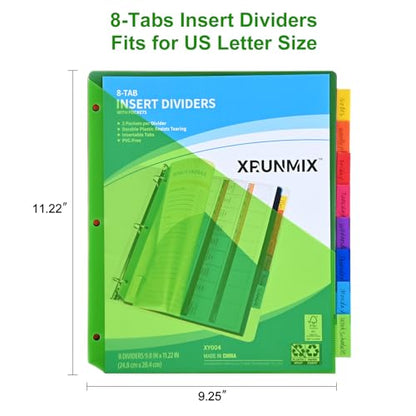 Modern 8-Tab Binder Dividers - Index Pockets Divider Collection