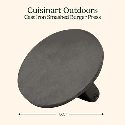 Modern Cuisinart 6.5" Cast Iron Smashed Burger Press, Round