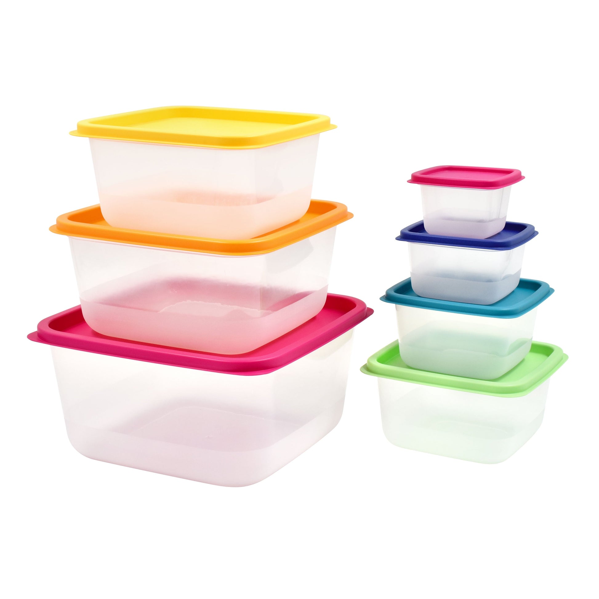 Whimsical Doughnut Plastic Rainbow Food Storage Set, Multi Color, 14 Count, Best Used for Leftover Storage and Reheating - Fun Food Fidget Cookie Squishable Toy Detail