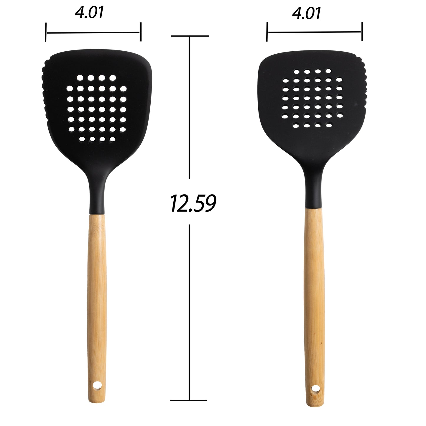 Professional Grade Kitchen and Cooking Utensil Turner, 13" L, Black - High-Precision Culinary Tool for Baking & Cooking Detail