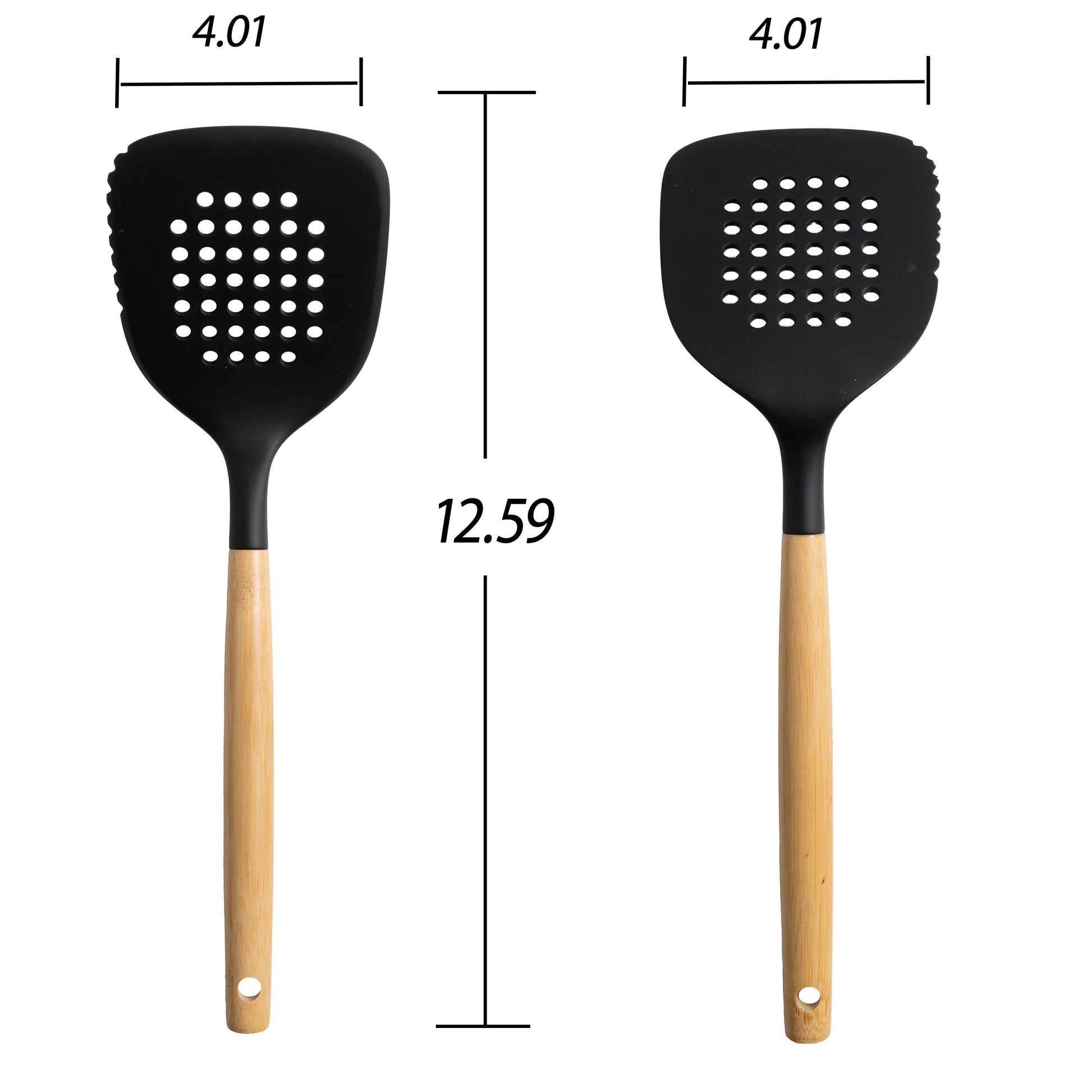 Professional Grade Kitchen and Cooking Utensil Turner, 13" L, Black - High-Precision Culinary Tool for Baking & Cooking Detail