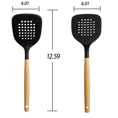Professional Grade Kitchen and Cooking Utensil Turner, 13" L, Black - High-Precision Culinary Tool for Baking & Cooking Detail