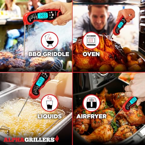 Alpha Grillers Meat Thermometer Digital – Instant Read Food Set