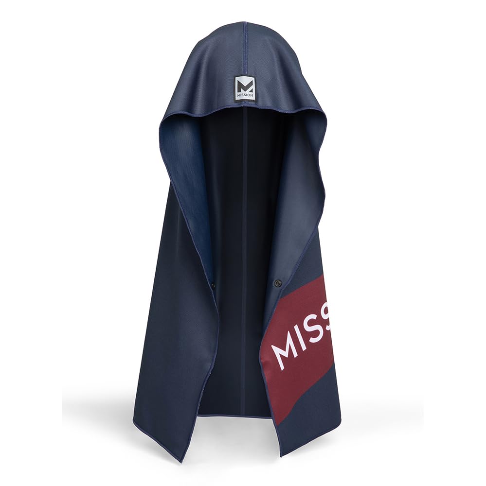 MISSION Max Plus Cooling Hoodie Towel- Hood Towel, Cools Instantly When Wet, UPF 50 Sun Protection, Contours Your Head to Stay in Place, Great for Sports, Fitness, Gym (White Camo)