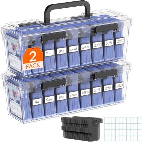 Lifewit Trading Card Storage Box fit for Toploader, Stackable Set