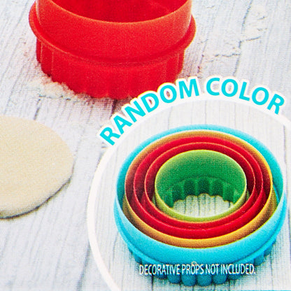 Premium Kitchen Round Double-Sided Plastic Cookie Cutter Set, 5 Pieces - Multi-Functional Manual Food Chopper & Slicer Detail