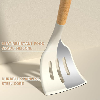 Durable Steel Kitchen Cooking Utensils Set, 33 pcs Non-stick Silicone Cooking Kitchen Utensils Spatula Set with Holder, Wooden Hand... - Heavy Duty Stainless Steel Kitchen Shears Detail