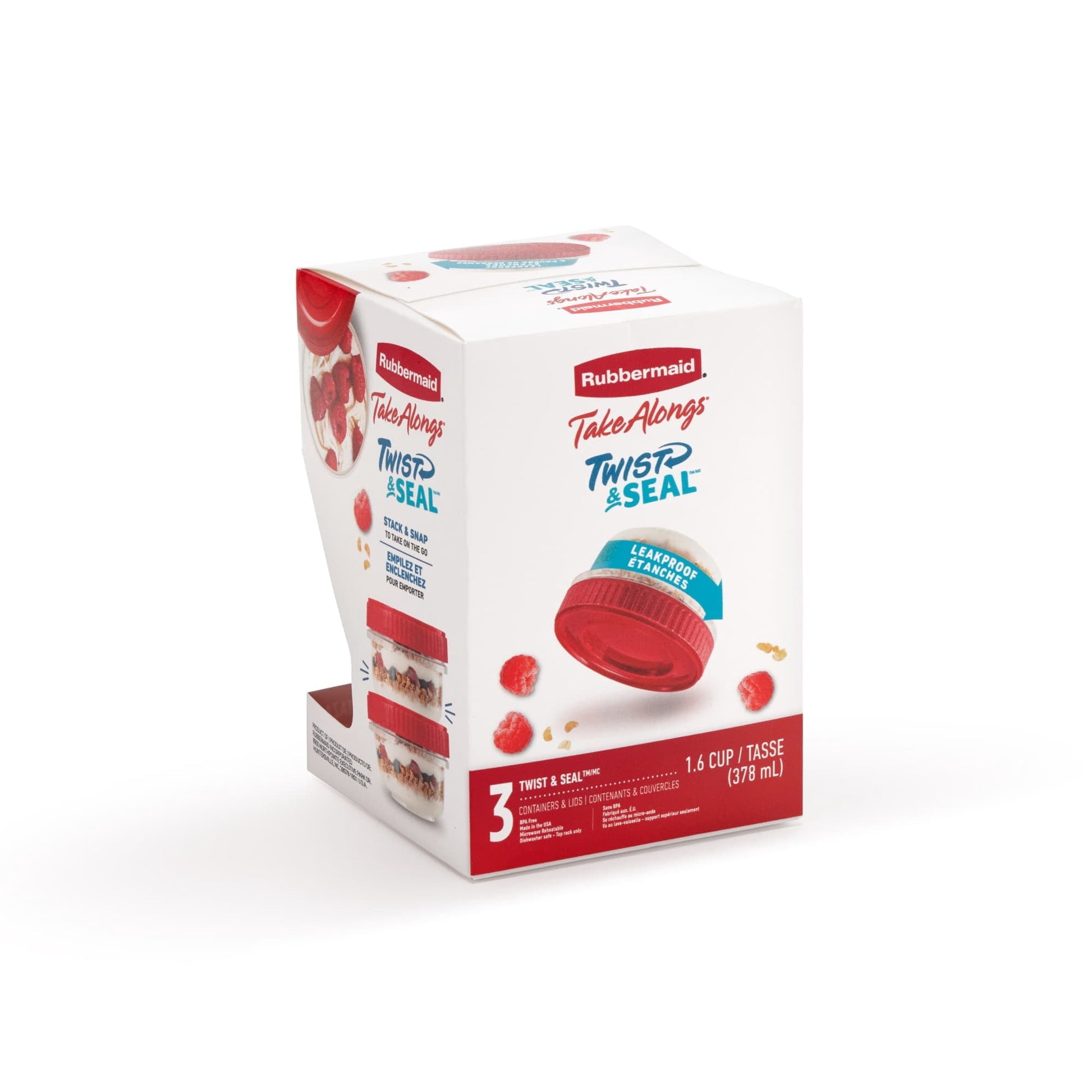 Playful Geometric (3 pack) & Seal 1.6-Cup Food Storage Containers, Ruby Red, 3 pack - Fun Food Fidget Cookie Squishable Toy Detail