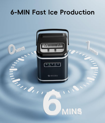ecozy 2" Clear Ice Ball Maker Countertop with CrystalFlux Technology, 4 pcs in 40 Mins, 144 pcs/Day, Sphere Ice Maker with Automatic Water Supply, Self-Cleaning, Enhanced Insulation for Whiskey Bar