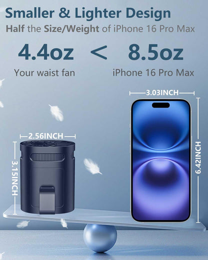 Neck Fan with Cooling Plate,5500mAh Rechargeable, Ultra Quiet Operation, 5 Speeds & 3 Cooling Modes, USB-C Fast Charging, LED Display Battery & Gear, Bladeless Fans that Blow Cold Air for Travel Blue