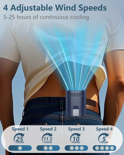 Neck Fan with Cooling Plate,5500mAh Rechargeable, Ultra Quiet Operation, 5 Speeds & 3 Cooling Modes, USB-C Fast Charging, LED Display Battery & Gear, Bladeless Fans that Blow Cold Air for Travel Blue