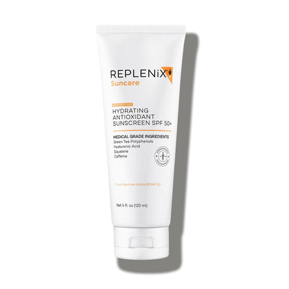 Replenix Hydrating Antioxidant Mineral Broad-Spectrum Sunscreen with Medical-Grade Zinc, Dermatologist-Developed Oil-Free SPF 50+ for Face & Body, Non-Comedogenic & Hypoallergenic (4 fl. oz.)
