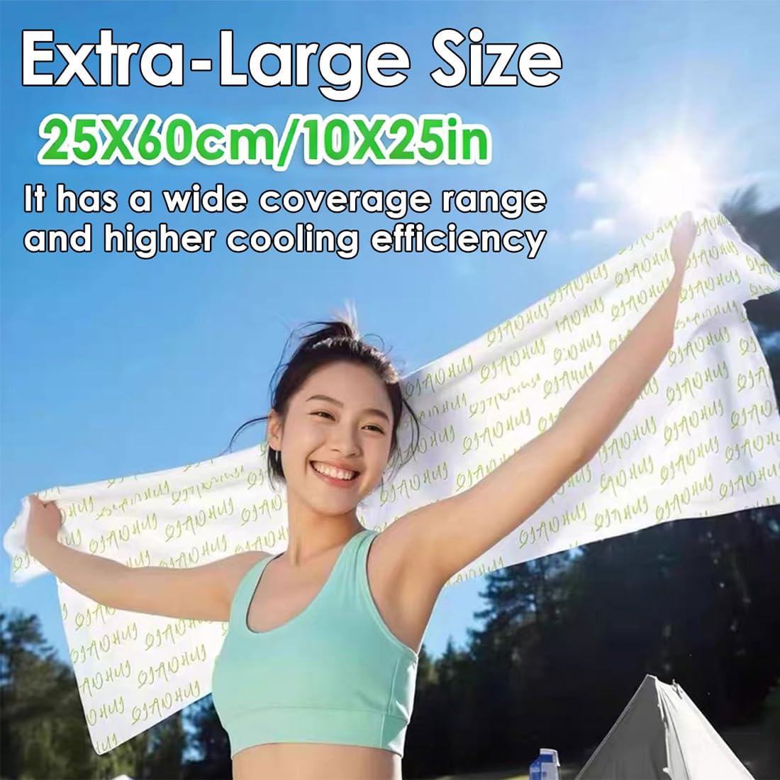 10 PCS 10''x25'' Cooling and Sweating Wipes, Cooling Body Towels, 3s Ice Sensation Wipes for Hot Weather, Camping, Gym, Yoga, Marathon, Oversized and Extra-Thick, Individually Wrapped