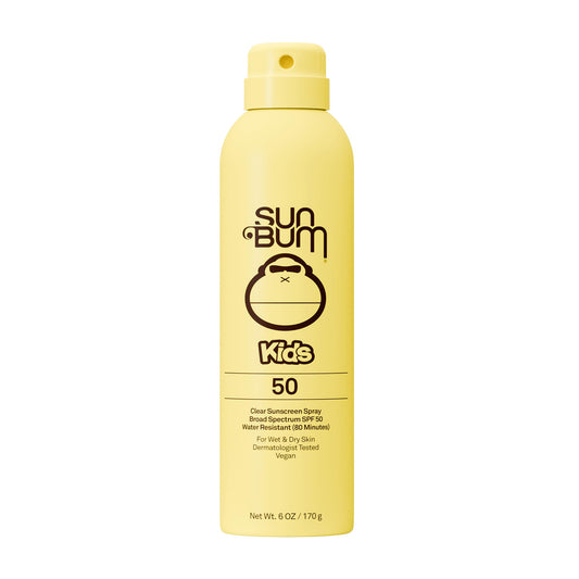 Sun Bum Kids SPF 50 Sunscreen Clear Body Spray - Broad Spectrum Water-Resistant with Vitamin E - Wet or Dry Skin Application - Hawaii 104 Act Compliant (Without Octinoxate & Oxybenzone) - 6 oz