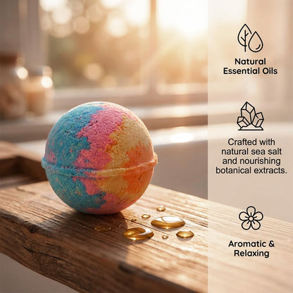 2026 New Bath Bombs Gift Set, Ocean Toy Bath Salt Ball Sleeve Box Bath Bombs, Bath Bombs with Surprise Inside, Colorful Bubble Bath for Kids Safe, Best Birthday and Party (Blue)