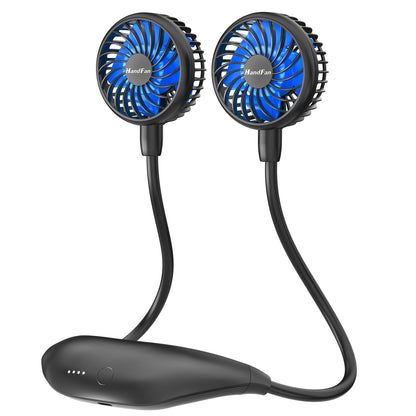 HandFan 10000mAh Portable Neck Fan Rechargeable, 48Hrs Long-Lasted Wearable Personal Fans, Hands Free Necklace Fans, Hanging Cooling Fan for Travel, Hiking, Fishing, Gifts for Women Men