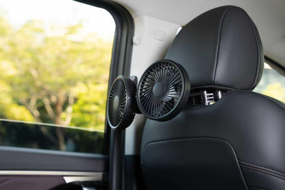 Car Seat Fan for Driver & Backseat - 2026 Upgraded Mini Portable USB Back Cooling Fan Kids Baby Quiet headrest Neck Fan Accessories with 3 Adjustable Wind Speeds for Almost Vehicle Jeep Van RV Truck